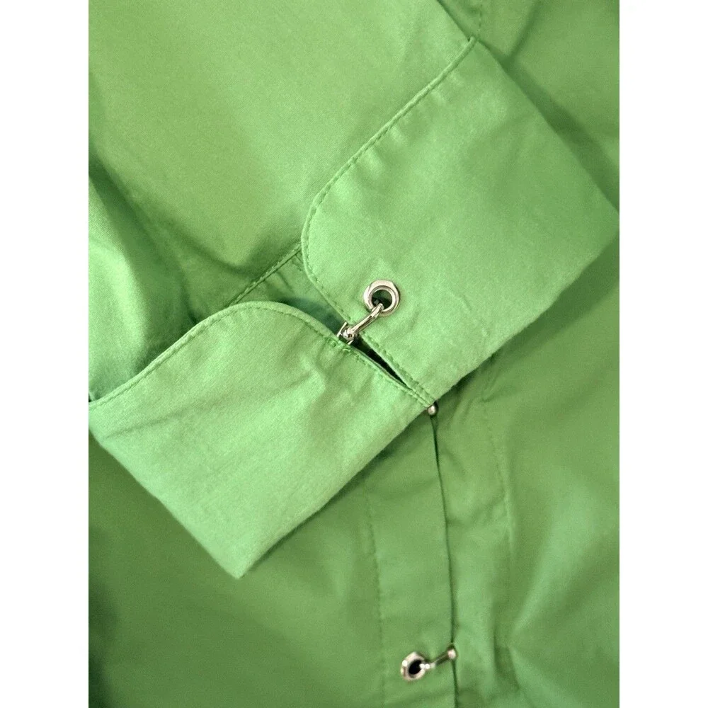 Dressbarn Women’s Blouse | Green | XL | 3/4 Sleeve | Hook n Eye Buttons |